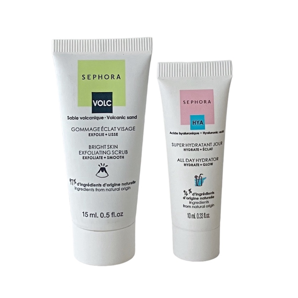 NWT Sephora Bright Skin Exfoliating Scrub and All Day Hydrator minis